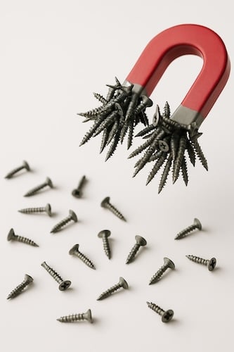 magnet attracting many screws
